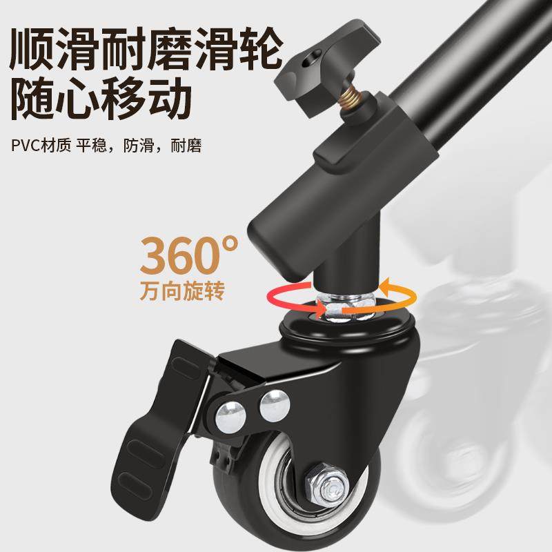 带万向滑轮手机直播专用支架双机位落地式三角架子带补光灯三脚架,淘宝优惠券,粉丝福利购,淘宝优惠卷