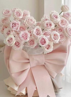 超大蝴蝶结背景墙橱窗玫瑰花束装饰美陈列摆件装饰品拍照打卡布置