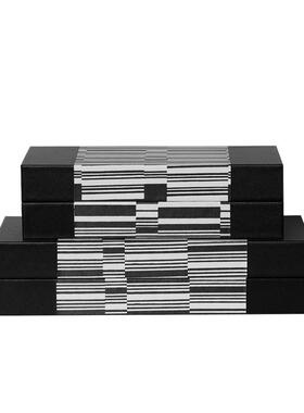 现代简约肌理香槟色收纳盒首饰盒艺术摆件设计师软装饰品家居创意