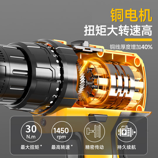 Deli electric screwdriver lithium-ion screw-tightening artifact multi-functional electric drill household rechargeable drilling and wall tool