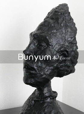 抽象树脂半身人物摆件样板房间创意艺术轻P奢雕塑软装饰品玄关