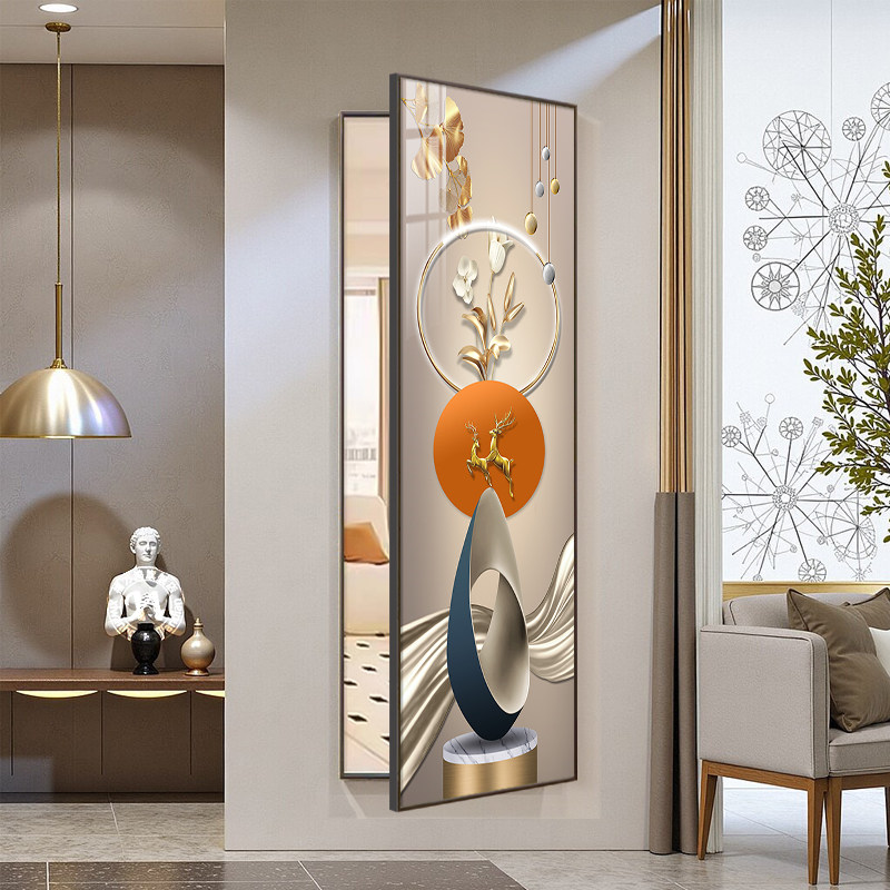2025新款暗藏推拉式隐形穿衣镜挂画暗装全身镜轻奢风镜子挂画 - 图3