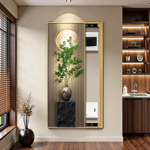 推拉电表箱装饰画现代简约玄关画遮挡配电箱盒子遮丑竖版挂画壁画 - 图2