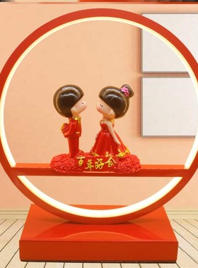 极速创意结婚台灯陪嫁灯用品婚房床D头红色一对喜庆新婚送新人婚