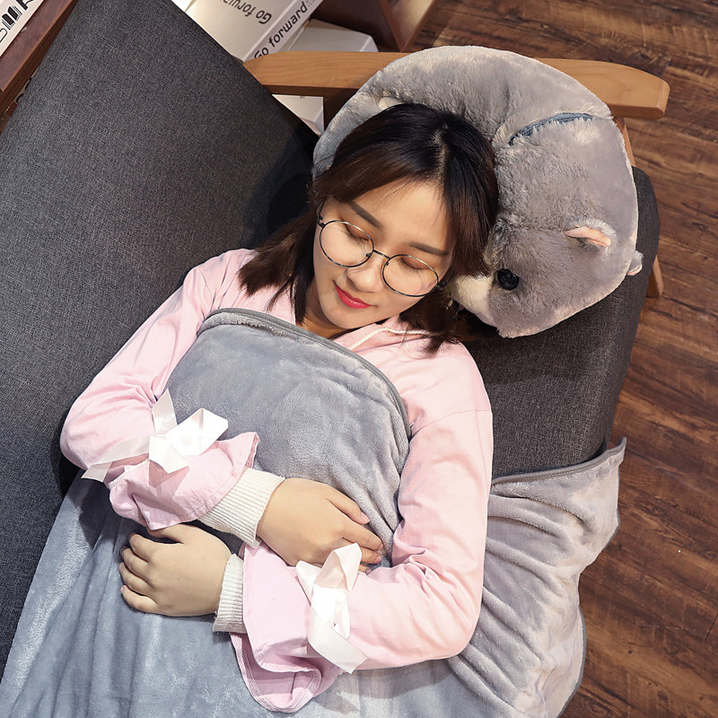 仓鼠暖手捂抱枕被子两用靠垫办公室车载靠枕N学生午睡毯子枕头女,淘宝优惠券,粉丝福利购,淘宝优惠卷