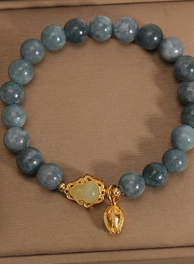 【星梦舍】天然石蔚蓝色手链女ins小众轻奢好运葫芦手串莲花手串