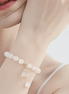 【星梦舍】烟灰玛瑙手串荔枝冻莲蓬吊坠手链女款单圈小众复古