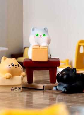 微景观艺摆件装饰树脂工咪品桌小摆件卡通公仔车载纸箱LIT0406小
