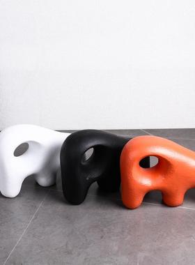 抽象创彩色大象桌动物童房摆儿件家居饰品样板间客厅1465656面装