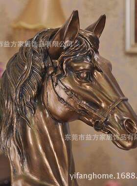 欧家美风格家脂工KD167艺马头树摆件欧式居工艺品摆设客厅饰装饰