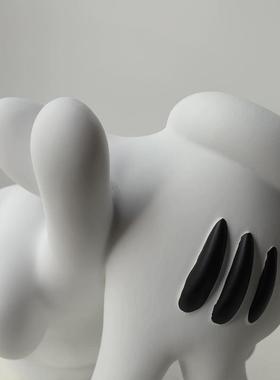 现代简约脂植绒动物卡通儿童物RCX房公仔摆树件雕塑家人居酒店样