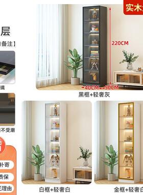 实木书柜带玻璃门书架物F5M7HT9T客落地置物架可可定厅家用柜展示