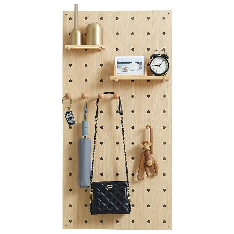 U worker's uncle's entrance hall VJN wooden hanging hole board wooden storage rack door wall storage hanger wall hanging 9