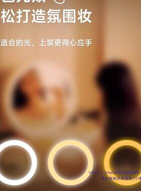 智能化妆生镜带灯台式桌面家用女卧室妆台镜子10042029大号梳梳妆