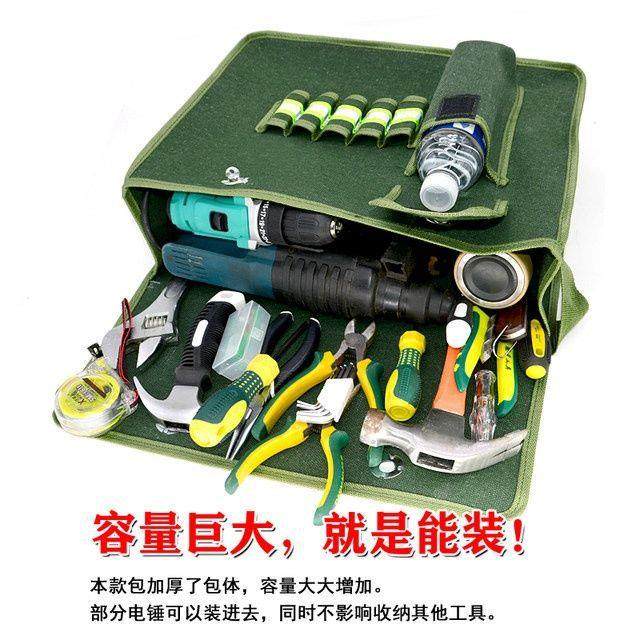 Canvas tool kit thickened wear-resistant large size small hardware storage bag large capacity woodworking multi-functional plumber bag