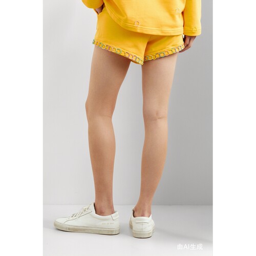 【折扣】NOSENSE OFFICIAL 春女多巴胺带缀饰贴花休闲短裤 - 图1