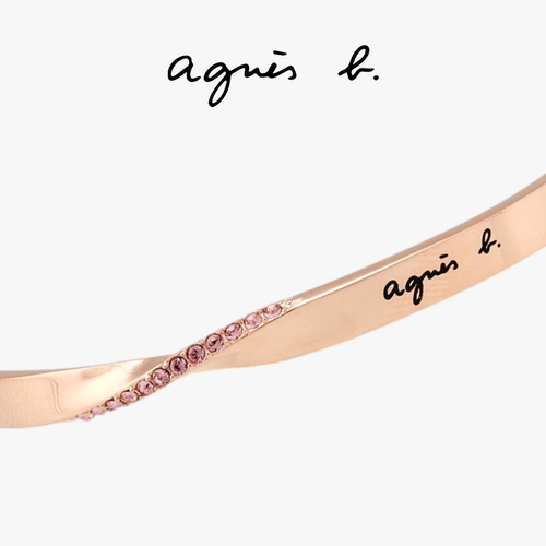 【七夕礼物】agnès b.经典系列女士不锈钢手镯轻奢小众精致手饰 - 图2
