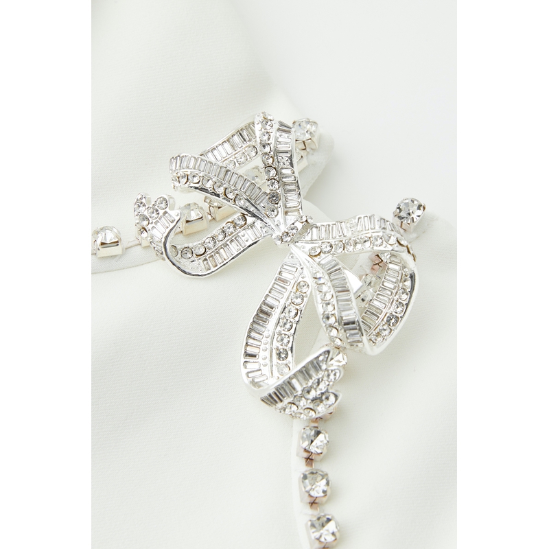 【折扣】Self-Portrait 女士带缀饰斜纹布迷你连衣裙 - 图3