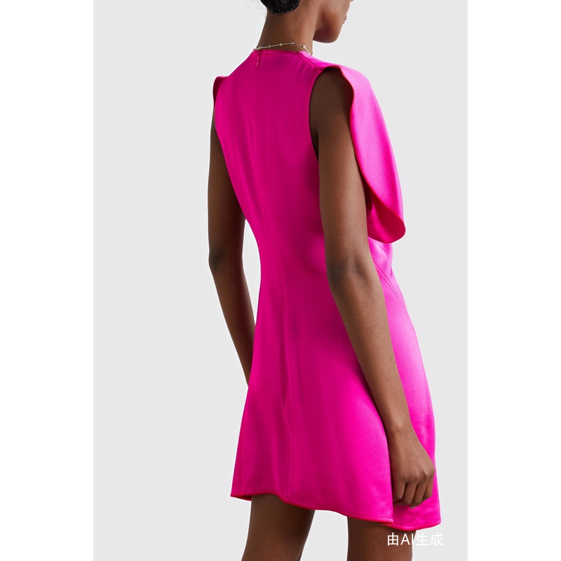 【折扣】Victoria Beckham 女不对称褶饰绉纱连衣裙