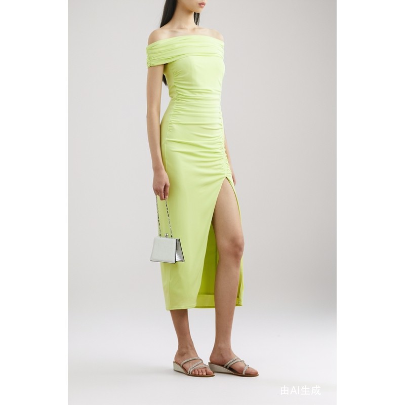 【折扣】Self-Portrait 女一字肩褶饰弹力中长连衣裙礼服,淘宝优惠券,粉丝福利购,淘宝优惠卷