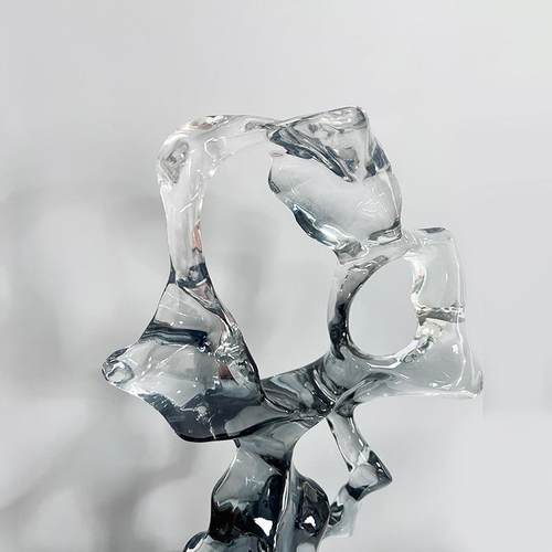 现代抽象客厅玄关样板间太湖石透明树脂摆件装饰品电视柜盆景 - 图2