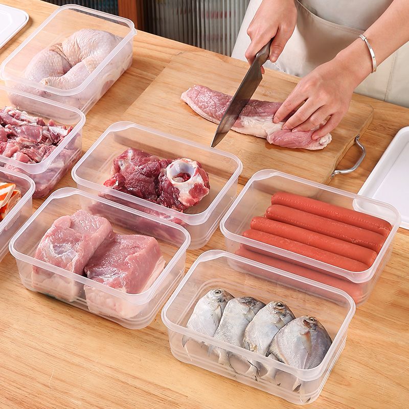 冰箱冷冻肉收纳盒环保级专用储物盒整理分装盒可微波炉加热保鲜盒