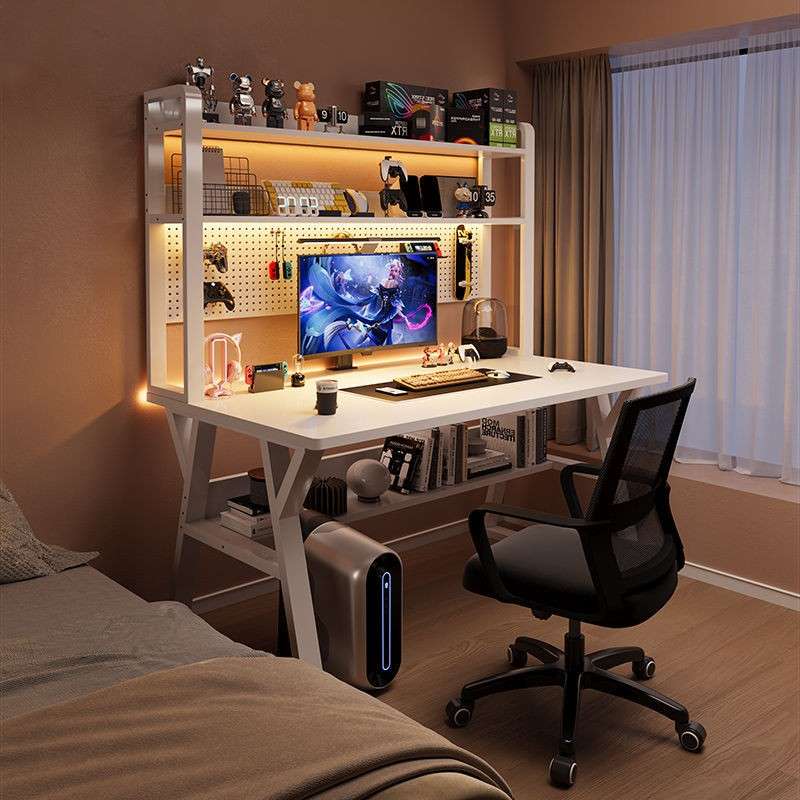 Computer desk desktop home board desk bookshelf body office desk office table hole study bedroom YDG room e-sports table