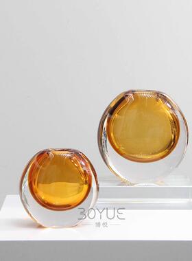 轻奢现代样厅板间仿酒店XY77001餐真花艺琉璃彩色西花瓶创意简约