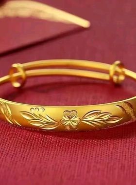 【花开富贵手镯】古法手镯送精美礼盒大小可调节