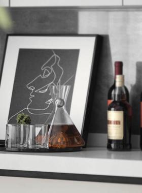 餐边柜酒柜水吧台醒酒器酒具酒杯装饰酒样板间售楼部厨房软装饰品