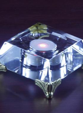 发光底座水晶球托底充电插电LED灯七彩变换办公室书桌面摆件包邮