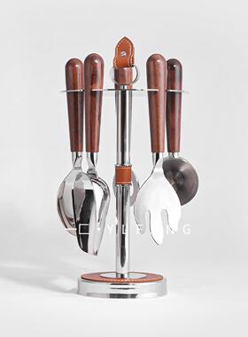 一匚样板间不锈钢餐具厨房套装售楼处茶水间轻奢银色咖啡茶具摆件