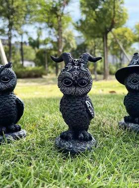 跨境摆件魔法猫咪树脂工艺品独立站动物雕塑橱窗桌面装饰品可爱