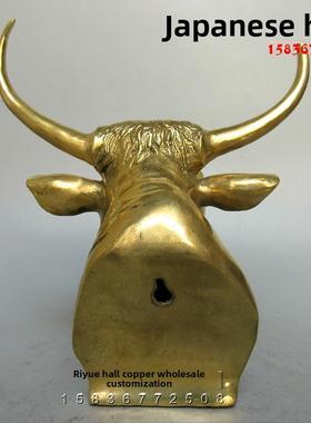 铜纯铜牛头可与生肖动物头放置或悬挂。空气像彩虹牛头牛肉店墙面