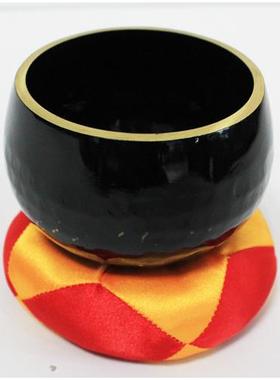 纯铜铜磬全黑加厚铜磬台湾工艺修行钵铜钵 3.5-8寸送垫子槌子包邮