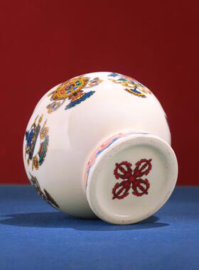 陶瓷藏式八吉祥宝瓶装财神宝瓶供奉佛前家用摆件陶瓷龙王财神宝瓶