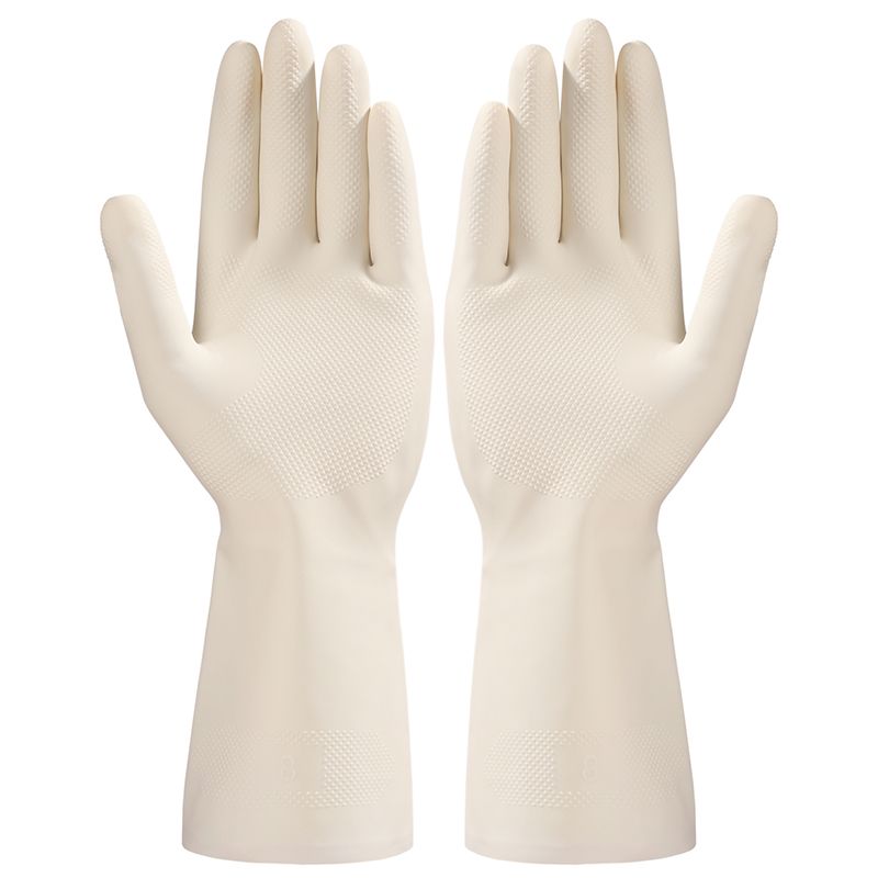 美丽雅进口乳胶手套加长宽袖厨房洗碗防滑家务手套加厚防刺穿耐用 - 图3