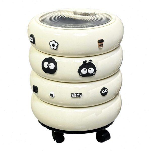 2025新款甜甜圈垃圾桶家用客厅轻奢档带盖颜值厨房可移动纸篓,淘宝优惠券,粉丝福利购,淘宝优惠卷