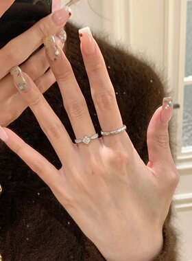 莫桑石小方糖女款纯银公主方一克拉戒指求婚订婚复古设计感活闭口
