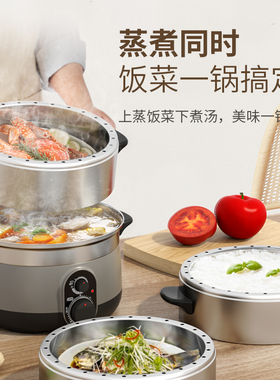 电蒸锅蒸煮炖多功能一体锅可预约电蒸锅小蒸锅电蒸锅多功能家用