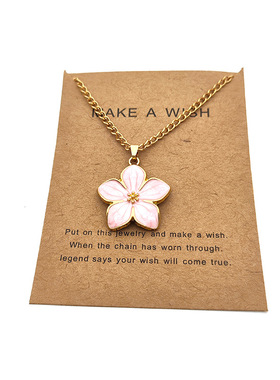 跨境小清新白色山茶花项链