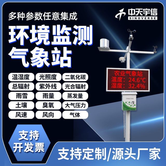 Small meteorological station outdoor environment m automatic monitoring system smart agricultural greenhouse detection campus meteorological monitoring