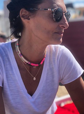 欧美热卖锁骨链沙滩休闲项链女小众百搭颈链男士软陶配饰6mm