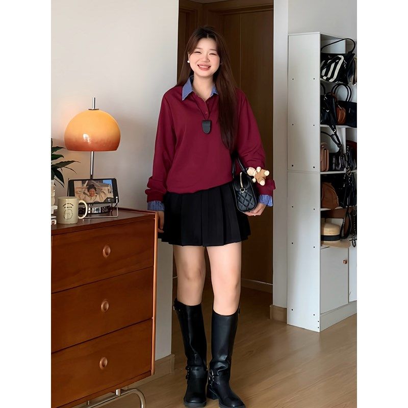 微胖的喵喵 梨形mm春季显瘦气质百搭高腰a字毛呢百S褶短裙子女226,淘宝优惠券,粉丝福利购,淘宝优惠卷