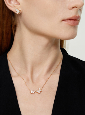 杜蔻两只蝴蝶项链生日礼物送女友