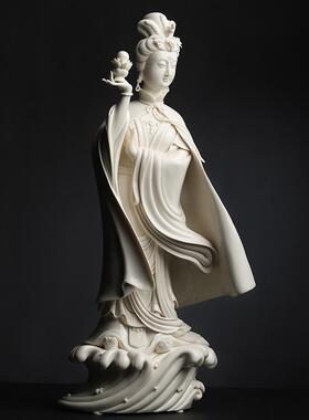 戴玉堂陶瓷摆件《妈祖像仿古瓷》周金田装饰神像客厅家居装饰品