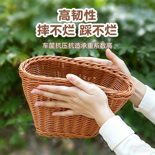 电动车置物篮前置挂包杂物收纳神器电瓶车儿童滑板车通用编织挂兜 - 图1