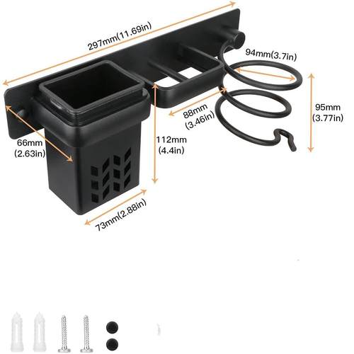 吹风机支架收纳架壁挂浴室卷发棒直发器储物架酒店电吹风机固定架 - 图3