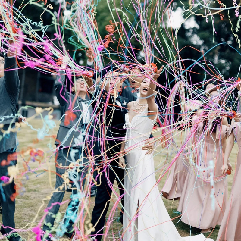 手抛彩带结婚接亲婚礼庆祝派对装饰生日快乐气氛道具蜘蛛丝氛围感 - 图0