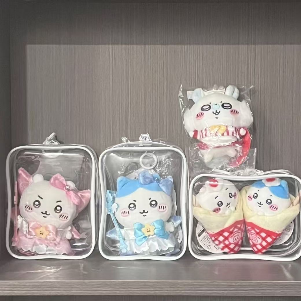 方形透明chiikawa吉伊卡哇小八PVC外出遛娃包10cm棉花娃娃收纳包 - 图2